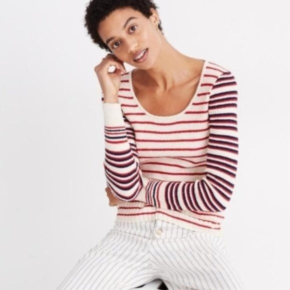 NEW Madewell Striped Stillman Pullover Sweater XXS - Picture 1 of 5